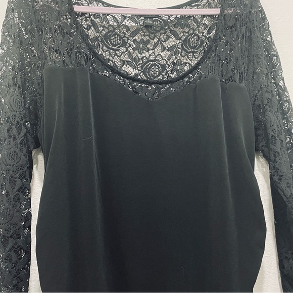Torrid Womens Plus Size 2X Lace & Ripples Body Con Black Long Sleeve Goth Dress - Picture 5 of 13